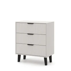 Mebelbos Komody Do Biura|Komody Do Przedpokoju*Kaszmirowa komoda z trzema szufladami 3S, ryflowane fronty BORG DUO