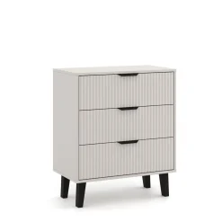 Mebelbos Komody Do Biura|Komody Do Przedpokoju*Kaszmirowa komoda z trzema szufladami 3S, ryflowane fronty BORG DUO