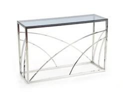 Halmar Biurka*KN5 kosolka, stelaż - srebrny, szkło - dymiony (1p=1szt)1 sztuka