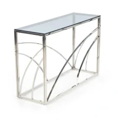 Halmar Biurka*KN5 kosolka, stelaż - srebrny, szkło - dymiony (1p=1szt)1 sztuka