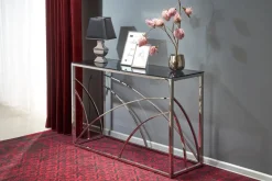 Halmar Biurka*KN5 kosolka, stelaż - srebrny, szkło - dymiony (1p=1szt)1 sztuka