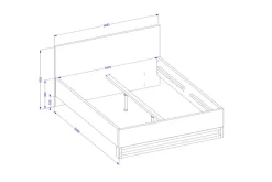 Helvetia Łóżka Drewniane*Łóżko do sypialni 160x200 ze stelażem i pojemnikiem na pościel Halle S dąb wotan
