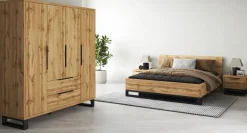 Helvetia Łóżka Do Sypialni|Łóżka Drewniane*Łóżko do sypialni 140x200 ze stelażem i pojemnikiem na pościel Halle S dąb wotan