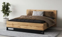 Helvetia Łóżka Do Sypialni|Łóżka Drewniane*Łóżko do sypialni 180x200 ze stelażem i pojemnikiem na pościel Halle S dąb wotan