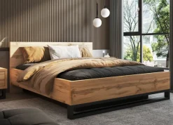 Helvetia Łóżka Do Sypialni|Łóżka Drewniane*Łóżko do sypialni 180x200 ze stelażem i pojemnikiem na pościel Halle S dąb wotan