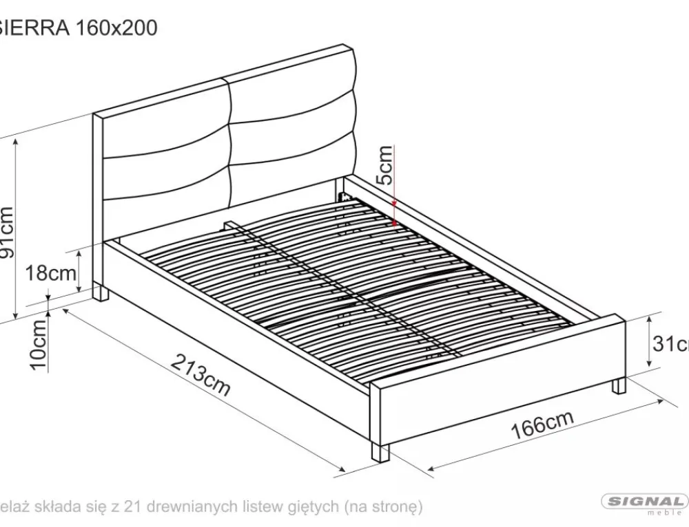 Signal Łóżka Do Sypialni*Łóżko Sierra Velvet