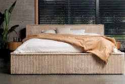 Hauss Łóżka Tapicerowane*Łóżko tapicerowane sztruksowe z pojemnikiem na pościel Scala