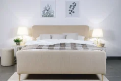 Hauss Łóżka Do Sypialni|Łóżka Tapicerowane*Łóżko tapicerowane 160x200 beżowe Bella Cord 205.16