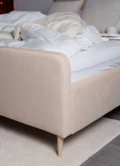 Hauss Łóżka Do Sypialni|Łóżka Tapicerowane*Łóżko tapicerowane 160x200 beżowe Bella Cord 205.16
