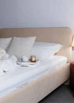 Hauss Łóżka Do Sypialni|Łóżka Tapicerowane*Łóżko tapicerowane 160x200 beżowe Bella Cord 205.16