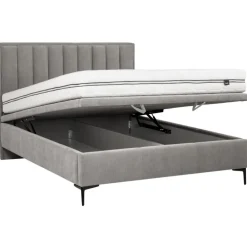 Hauss Łóżka Do Sypialni|Łóżka Tapicerowane*Łóżko tapicerowane 160x200 z pionowymi przeszyciami Koral szare Ditra New 16