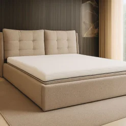 Hauss Łóżka Do Sypialni|Łóżka Tapicerowane*Łóżko tapicerowane 160x200 z poduchami Novio beżowe Sole 05