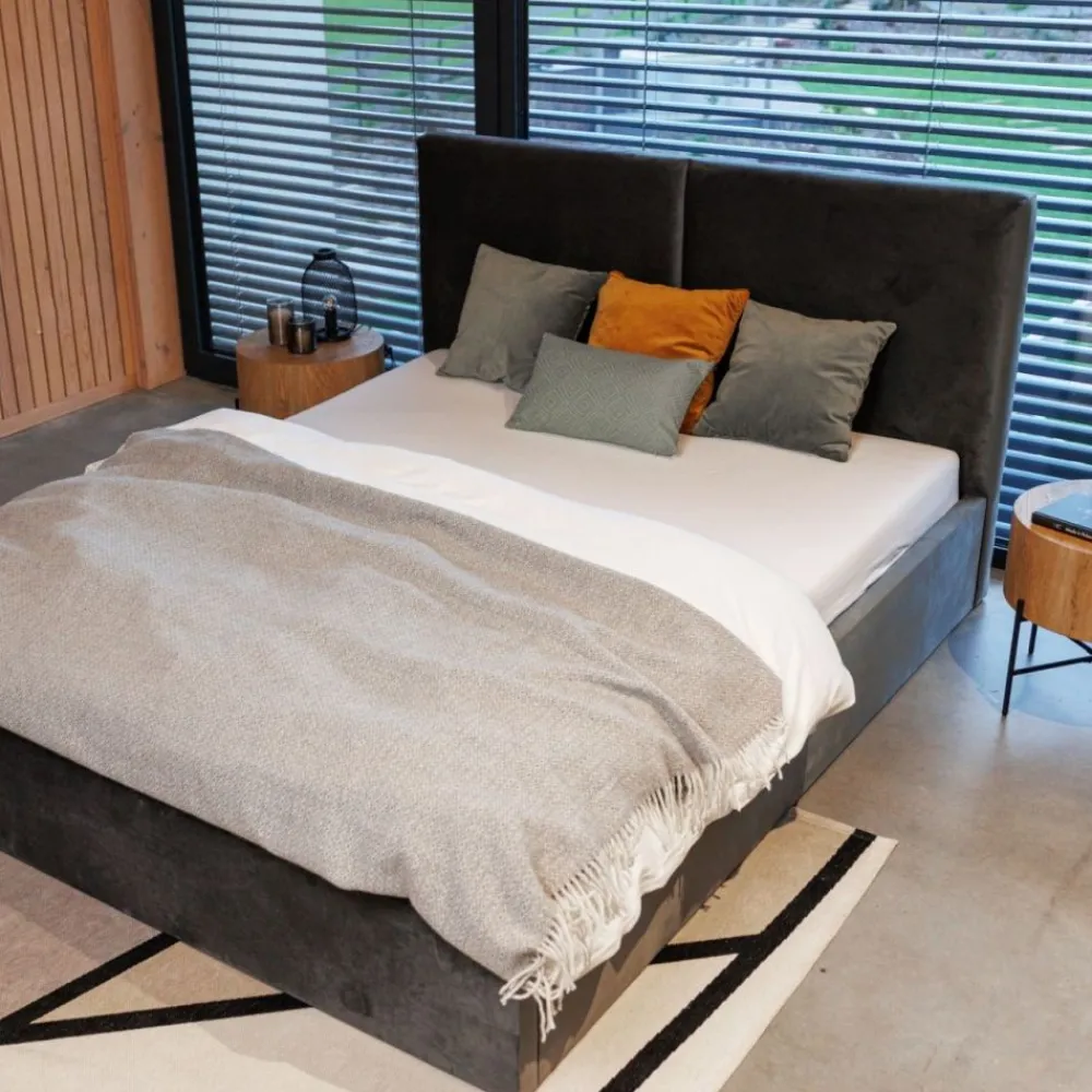 Hauss Łóżka Tapicerowane*Łóżko tapicerowane 160X200 z pojemnikiem na pościel Bari