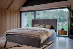 Hauss Łóżka Tapicerowane*Łóżko tapicerowane 160X200 z pojemnikiem na pościel Bari