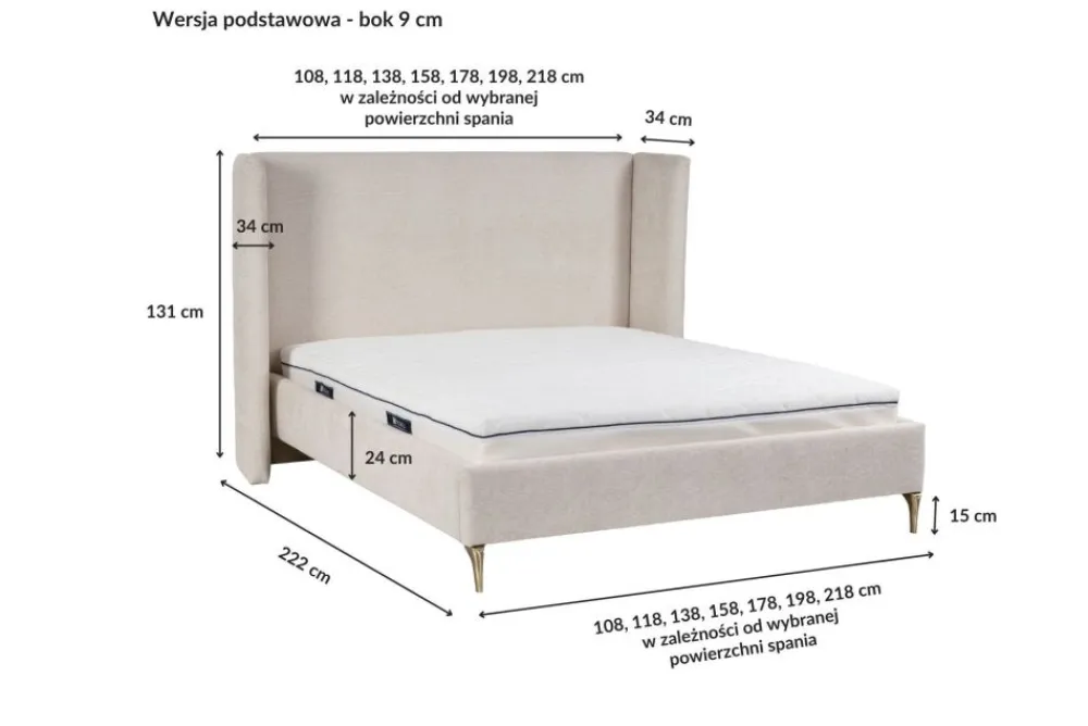Hauss Łóżka Do Sypialni|Łóżka Tapicerowane*Łóżko tapicerowane z wysokim wezgłowiem Monte
