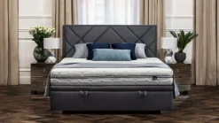Hauss Łóżka Tapicerowane*Łóżko 160x200 z pojemnikiem grafitowe Linares