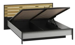 Lenart Łóżka Do Sypialni|Łóżka Drewniane*Łóżko 180x200 z pojemnikiem i oświetleniem Gris GS-02