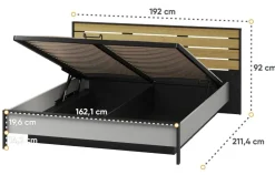 Lenart Łóżka Do Sypialni|Łóżka Drewniane*Łóżko 160x200 z pojemnikiem i oświetleniem Gris GS-02