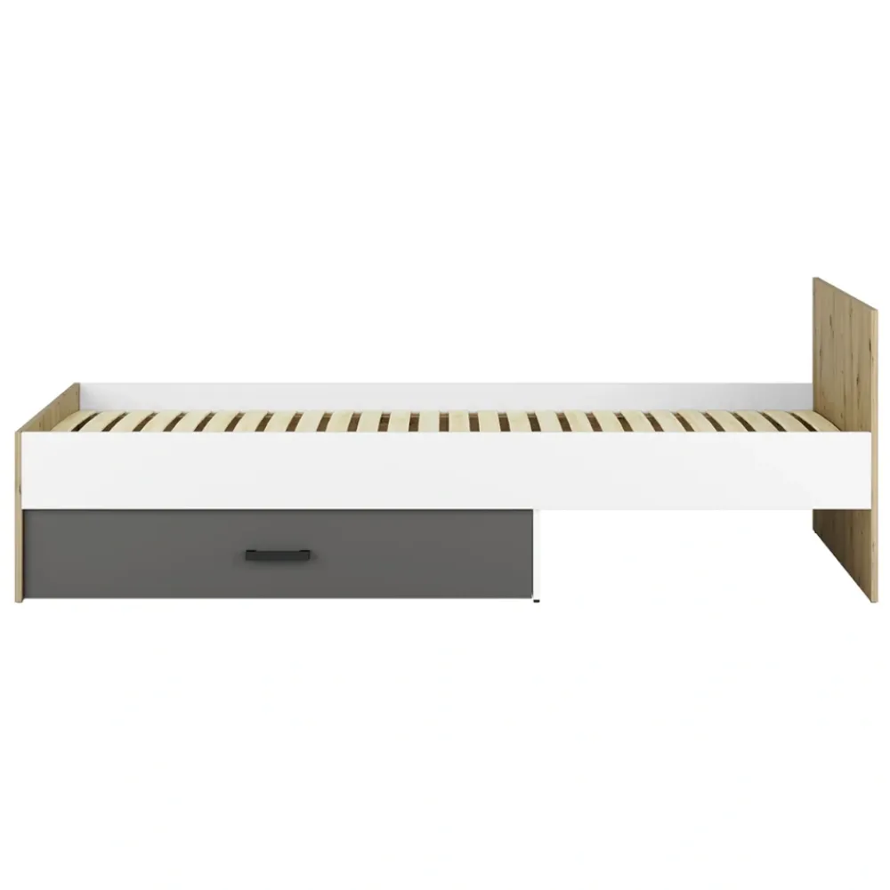 Dzieci ML Meble Łóżka Młodzieżowe|Łóżka Do Pokoju Dziecięcego*Łóżko z pojemnikiem na pościel 90x200 FINI 09