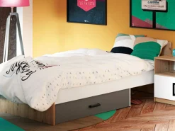 Dzieci ML Meble Łóżka Młodzieżowe|Łóżka Do Pokoju Dziecięcego*Łóżko z pojemnikiem na pościel 90x200 FINI 09