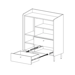 Meblar Komody Do Przedpokoju|Komody Młodzieżowe*Komoda 95 cm z szafką i szufladami do pokoju Alessio AE9 eukaliptus