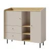 Meblar Komody Do Przedpokoju|Komody Młodzieżowe*Komoda 125 cm z szufladami i szafką do pokoju Alessio AE8 beż piaskowy