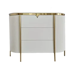 ArteHome Komody*Komoda Bianca glamour 120cm ze złotymi detalami