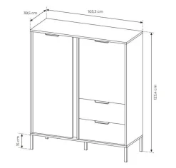 Laski Meble Komody Do Przedpokoju|Komody Do Jadalni*Komoda do salonu antracyt złoto Lars 2d2s