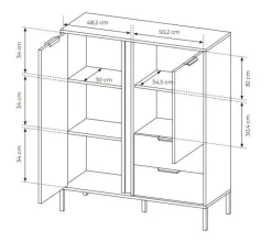 Laski Meble Komody Do Przedpokoju|Komody Do Jadalni*Komoda do salonu antracyt złoto Lars 2d2s