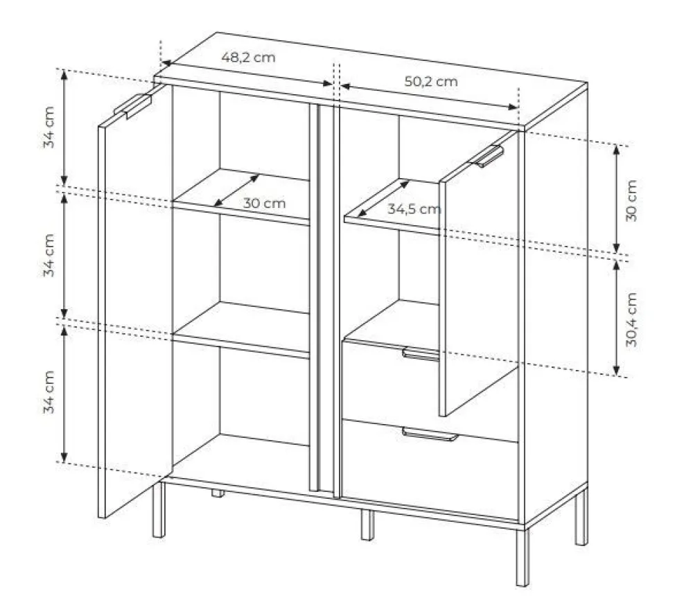 Laski Meble Komody Do Przedpokoju|Komody Do Jadalni*Komoda do salonu antracyt złoto Lars 2d2s