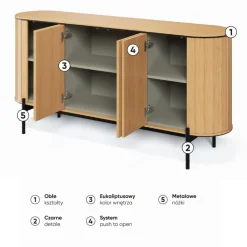 Lenart Komody Do Jadalni|Komody Do Sypialni*Komoda półokrągła Rotto RT-03 dąb vincenza/eukaliptus