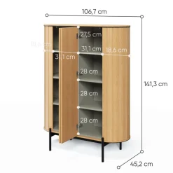 Lenart Komody Do Jadalni|Komody Do Sypialni*Komoda półokrągła wysoka Rotto RT-01 dąb vincenza/eukaliptus