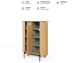 Lenart Komody Do Jadalni|Komody Do Sypialni*Komoda półokrągła wysoka Rotto RT-01 dąb vincenza/eukaliptus