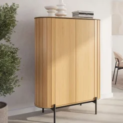 Lenart Komody Do Jadalni|Komody Do Sypialni*Komoda półokrągła wysoka Rotto RT-01 dąb vincenza/eukaliptus