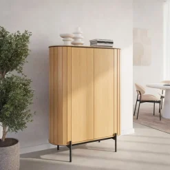 Lenart Komody Do Jadalni|Komody Do Sypialni*Komoda półokrągła wysoka Rotto RT-01 dąb vincenza/eukaliptus