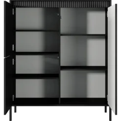 Laski Meble Komody Do Przedpokoju|Komody Do Sypialni*Komoda ryflowana wysoka Senso 3d czarna