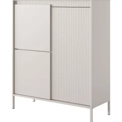 Laski Meble Komody Do Przedpokoju|Komody Do Sypialni*Komoda ryflowana wysoka Senso 3d beżowa