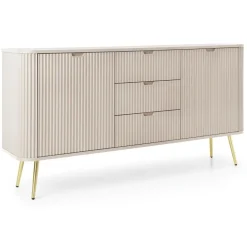 Piaski Komody Do Jadalni|Komody Do Salonu*Komoda ryflowana z trzema szufladami Zova kaszmirowa