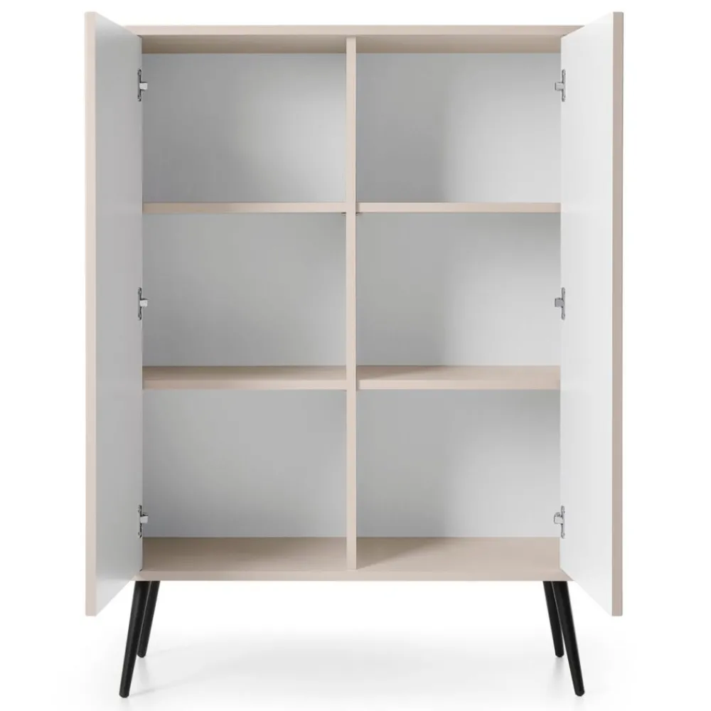 Piaski Komody Do Jadalni|Komody Do Salonu*Komoda wysoka dwudrzwiowa z lamelowymi frontami Zova kaszmirowa