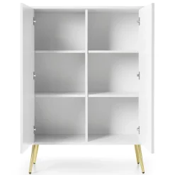 Piaski Komody Do Jadalni|Komody Do Salonu*Komoda wysoka ryflowana dwudrzwiowa Zova biała