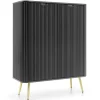 Piaski Komody Do Jadalni|Komody Do Salonu*Komoda wysoka ryflowana dwudrzwiowa Zova czarna