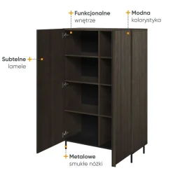 Lenart Szafki I Regały Do Salonu|Komody Do Salonu*Komoda z lamelami do salonu Piemonte PE-05