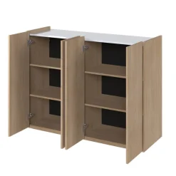 Lenart Komody Do Biura|Komody Do Przedpokoju*Komoda z półkami podświetlana LED dąb scandi Easy EA-02 4D