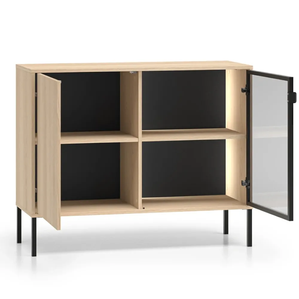 ML Meble Komody Do Biura|Komody Do Przedpokoju*Komoda z podświetlaną witryną Barnee 03