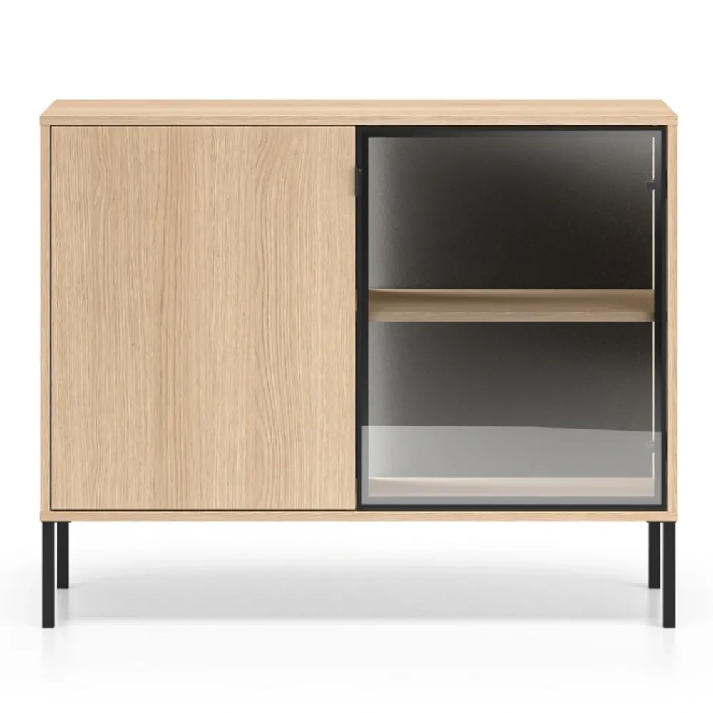 ML Meble Komody Do Biura|Komody Do Przedpokoju*Komoda z podświetlaną witryną Barnee 03