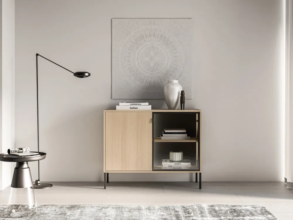 ML Meble Komody Do Biura|Komody Do Przedpokoju*Komoda z podświetlaną witryną Barnee 03