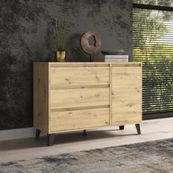 Mebelbos Komody Do Biura|Komody Do Przedpokoju*Komoda z szufladami i szafką, dąb artisan BORG