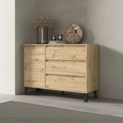 Mebelbos Komody Do Biura|Komody Do Przedpokoju*Komoda z szufladami i szafką, dąb artisan BORG