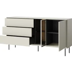 Lenart Komody Do Jadalni|Witryny Do Jadalni*Komoda z szufladami i witryną Epiro EP-04 kaszmirowa + dąb ciemny