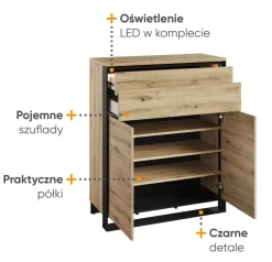 Lenart Komody Do Biura|Komody Do Przedpokoju*Komoda z szufladami Quant QG-02 dąb artisan